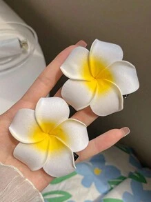 4 Stücke/2 Stücke Fritierte Plumeria Haarclips, Strandurlaub Stil Fotoshooting Haarclips, elegante Mode Haaraccessoires, Kleidungsaccessoire Heim Badezimmer Dekoration Herbst Dekoration Schul-Haarschmuck - Weiss - Übersicht 10