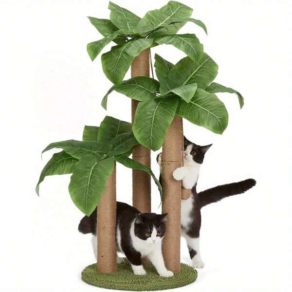 Cat Scratching Post, 80cm Tall Cat Scratcher Post Cat Tree With 3 Scratching Poles & Dangling Ball For Indoor Outdoor Kitty Cat(Style A)