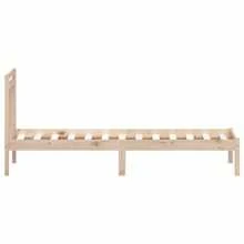 Solid Wood Bed Frame 100x200 Cm Durable Sturdy Design No Mattress Included - Brown - View 4