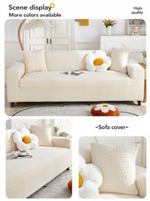1 PC Sofa Cover All Inclusive Universal Set Jacquard Velvet All Season Universal Type Lazy Cat Scratch Resistant,Modern Minimalist Style L-Shaped Anti Slip Sofa Protective Cover, Living Room 1/2/3/4 Seat Sofa Cover - Youmai-cream White - View 6