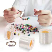 QIAO 100M Plastic Crystal DIY Beading Stretch Cords Elastic Line Jewelry Making Supply Wire String Jeweleri Thread String