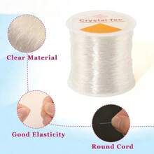 QIAO 100M Plastic Crystal DIY Beading Stretch Cords Elastic Line Jewelry Making Supply Wire String Jeweleri Thread String