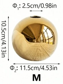 This Lightweight And Luxurious Gold Spherical Vase Is Suitable For Placement In The Living Room, Dining Room, Study, And Hallway... It Is Also An Ideal Choice For Birthdays, Graduations, Eid Al-Fitr, Home Decor, And Room Decor. This Glass Vase Is Very Suitable As A Gift. - Gold - View 8