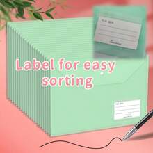 A4 Clear Plastic Thick File Folder, Large Capacity With Buttons, Document Organizer Bag For Students, Office Business Documents - Multicolor - View 8