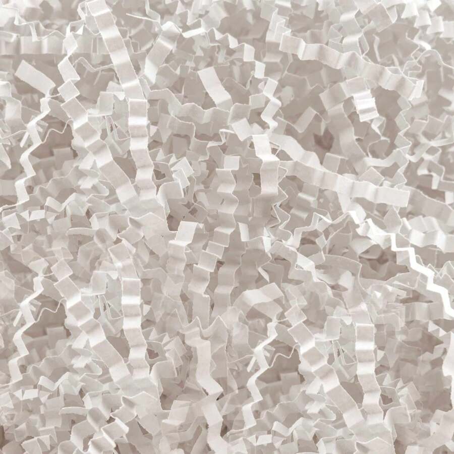 White Shredded Paper Filling, White Wrinkled Paper, Gift Box Packaging Filled With White Shredded Paper (Only Shredded Paper Included) - White - View 1