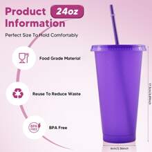 10pcs Reusable Glitter Plastic Cups With Lid And Straws, 24oz Colorful Bulk Party Cups, Cold Travel Cups, Suitable For Ice Drinks, Water, Coffee, Parties, Gatherings, Camping, Water Bottles