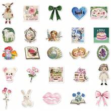 50Pcs Y2k Stickers Cutecore Stickers 2000s Stickers Aesthetic Stickers Y2k Gifts Vintage Stickers Stickers Vinyl Waterproof Stickers For Water Bottle, Laptop, Phone, Skateboard, Scrapbooking, Journaling Gifts - Multicolor - View 2
