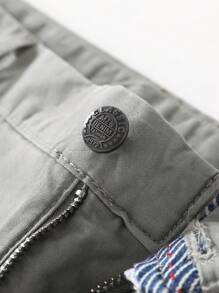 Men's Slim-Fit Stretch Cotton Fashion Casual Chino Pants - 灰色 - 查看 3