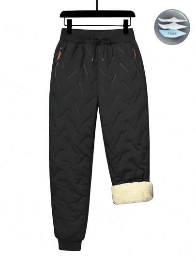 Tween Boy Thermal Lined Casual & Commuting Fashionable Pants, Warm & Water-Resistant Pants For Autumn Winter