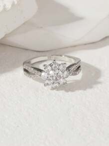 1 pieza/Caja de regalo Anillo dorado, Anillo de plata para mujer, Anillos de boda, Anillos de circonita, Regalo para mujer, Regalo de cumpleaños, Regalo de pareja, Regalo para mamá, Para novia, Para mejor amiga, Caja de regalo de San Valentín, Mamá, Madre, Día de la Madre, Regalo