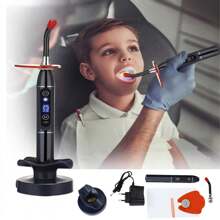 Máquina de curado por luz de resina dental,Lámpara de resina LED oral,con luz LED pantalla, enchufable/recargable, Fotopolimerización en pocos segundos, color negro, Apto para todas las edades - Negro - Ver 2