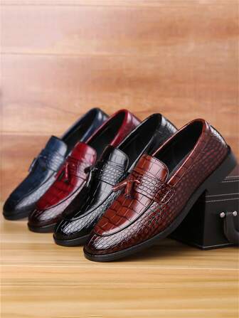 New Spring Men's Leather Shoes, Fashion Versatile British Style Formal Dress Shoes, Casual Business Daily Office Wear Formal/Business Formal Wedding Accessories