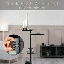 VIVO Mobile Height Adjustable Table Stand Up Desk With Storage Computer Workstation Rolling Presentation Cart Black CART-V02DB - Black1 - View 5