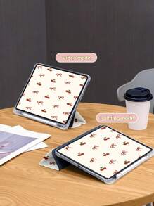 Cherry Bow Pattern Case Compatible With IPad 10.2 Inch 2021/2020 IPad 9th/8th Generation,Compatible With Samsung Galaxy Tab A8 10.5 Inch 2022,Compatible With Huawei Matepad 10.4/ Tab Cover,With Pen Holder,Supports Automatic Sleep/Wake Lid