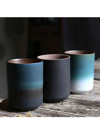 1 件粗陶陶瓷杯精致直杯、高美咖啡杯、简约拿铁杯、手握杯、牛奶杯，适用于礼物、餐厅、派对、家居、办公室使用