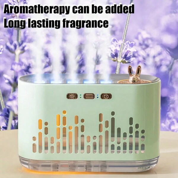 700ml Bunter Luftbefeuchter mit dynamischem Tonabnehmer, kleiner Desktop, Zuhause, Schlafzimmer, supergroßer Nebel, Aromatherapie-Maschine