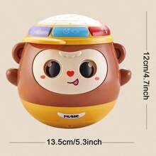 Jouet musical à bascule singe | Jouets pour bébés de 6 à 12 mois, jouet à bascule coloré qui cligne des yeux pour tout-petits de 6 mois et plus, jouets musicaux avec projecteur lumineux pour bébés de 12 à 18 mois, jouets pour le temps passé sur le ventre pour nourrissons