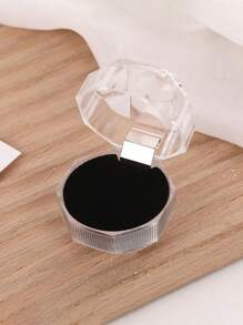 翻盖透明水晶盒小八角戒指耳环包装盒亚克力首饰收纳盒女士返校礼物