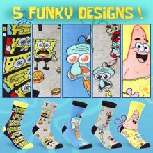 SPONGEBOB Socks Pack Of 5 Crew Soft Breathable Work Sports Casual Size 6-10 Gift - Multicolor - View 4