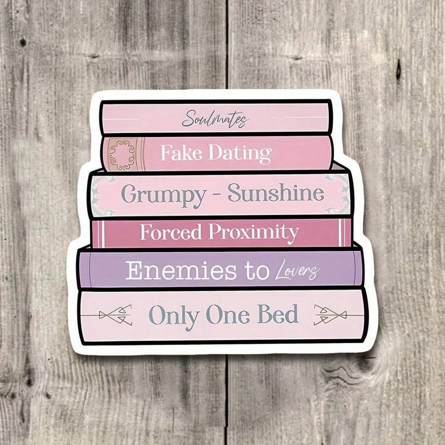 Soulmates Fake Dating -Sunshine Zwangsnahe Feinde zu Liebhabern Nur ein Bett 3 Zoll Vinyl Aufkleber, Buch Liebhaber Geschenk, süßes und künstlerisches Design, perfekt für Laptops, Wasserflaschen, Handyhüllen, Notizbücher und mehr, wasserfest, leicht anzubringen