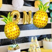 2 Stücke riesige Obst Luftballons Dekoration, Luftballons für Geburtstagsfeierdekoration (Ananas) - Verschiedenfarbig - Übersicht 2