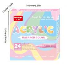 72 couleurs stylos de peinture acrylique, marqueurs de peinture acrylique à pointe douce de brosse, marqueurs acryliques imperméables et à séchage rapide pour canevas, peinture sur rocher, bois, pierre, verre, céramique, peinture sur tissu, artisanat DIY, rentrée scolaire