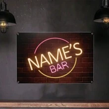 Customizable Neon Effect Metal Sign - Personalize With Your Name Or Text, Vintage Style Home Decor Plaque, 8x12 Inches,Multi-Functional, Ornamental,Reusable,Exquisite,Stylish,High-Quality,Colorful,Modern,Custom,Personalized,Unique,Summer Holiday