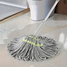 Không cần rửa tay, tự xoắn, xoay và vắt nước Cây lau nhà cho người lười trong gia đình để lau sàn, lau cây lau nhà bằng khăn lau và thấm nước - Xám - Xem 4