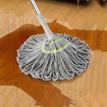 Không cần rửa tay, tự xoắn, xoay và vắt nước Cây lau nhà cho người lười trong gia đình để lau sàn, lau cây lau nhà bằng khăn lau và thấm nước - Xám - Xem 2