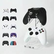 Dual Controller Stand, Game Controller Holder, Dual Control Bracket, Compatible With PS4/PS3/, One, Desktop Game Pad Stand And Accessories, Building Your Gaming Fortress - Transparent - View 2