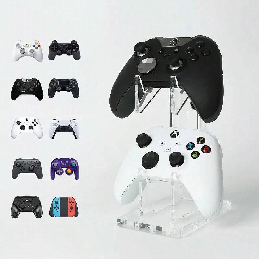 Dual Controller Stand, Game Controller Holder, Dual Control Bracket, Compatible With PS4/PS3/, One, Desktop Game Pad Stand And Accessories, Building Your Gaming Fortress