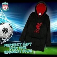 Liverpool F.C. Oversized Hoodie Blanket Official Football Gift - Black - View 3