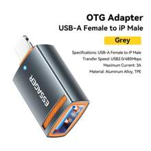 ESSAGER Adattatore OTG 5A, da USB a Type C, convertitore USB, trasmissione ad alta velocità a 5Gbps, per telefono cellulare e computer