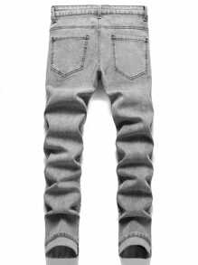 Jeans de mezclilla con flecos elásticos de moda para adolescentes