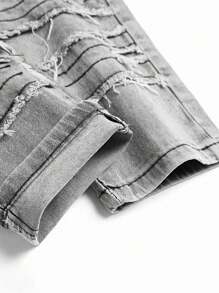 Jeans de mezclilla con flecos elásticos de moda para adolescentes