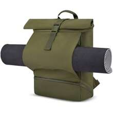 Roll Top Backpack For Women Men Allen Large Rucksack For School University Work Laptop Compartment 16 Inch Water Repellent - Olive1 - View 3