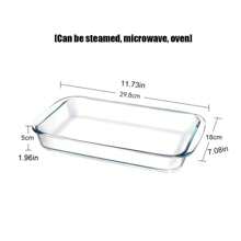 1pc Square Baking Dish, High-Borosilicate Heat-Resistant Lead-Free Glass, For Salad, Dessert, Baking Oven And Microwave