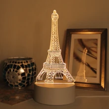 1 Pc Eiffel Tower 3D Night Light, Paris Tower Decorative Night Lamp, USB Powered Desktop Table Light