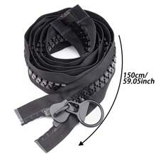 1pc Extra Large Heavy Duty Zipper, 20# Resin Teeth Open-End Zipper, No Lock Puller, Customizable Lengths: 80cm/100cm/150cm/200cm, Suitable For Tents, Bags, Etc. - Black - View 13