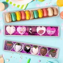 10/20/50 Pcs 12* 2.2 * 2Inch Elegant Clear Bakery Boxes Chocolate Boxes Truffle Boxes White With Full Window Drawer Boxes Pretzel Boxes Wedding Favors Party Boxes - 30*5.7*5cm/12*2.2*2inch - View 4