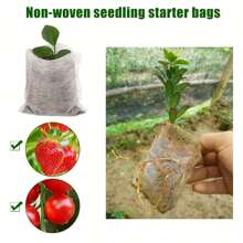 50/100/200 unidades Bolsas de vivero de semillas, bolsas de cultivo no tejidas, macetas de semillero de tela, suministros para el hogar y el jardín, bolsas de vivero de plántulas para trasplante de suelo, suministros de producción agrícola 8x10 cm