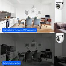 3PCS, Light Bulb Security Camera, 2.4GHz WiFi, 1080P Security Cameras, Ease Life App, 360°Color Night Vision, Motion Detection, Audible Alarm, Two-Way Talk, Easy Installation, D112 - 白色 - 查看 7