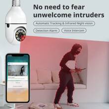 3PCS, Light Bulb Security Camera, 2.4GHz WiFi, 1080P Security Cameras, Ease Life App, 360°Color Night Vision, Motion Detection, Audible Alarm, Two-Way Talk, Easy Installation, D112 - 白色 - 查看 3