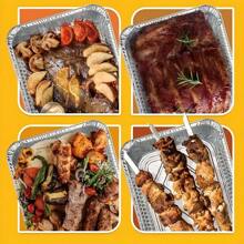 20/50 件一次性铝箔烤盘，8.4 英寸 * 5.6 英寸 * 1.7 英寸，带盖，耐用，适合烘焙、烹饪、露营、旅行 - 銀色 - 查看 9