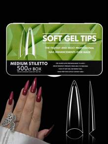 550 stuks/doos Transparante Ultra- Stiletto/Cofiin/Vierkante/Amandel/Ovale Nageltips Kunstnageltips Voor Nail Art Supplies