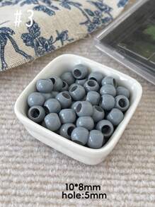 10 Peças/Conjunto de Contas Acrílicas Grandes com Furo Grande e Creme, Adequadas para Fazer Joias DIY - Ótimas para Brincos, Colares, Chaveiros, Sapatos e Acessórios de Relógio