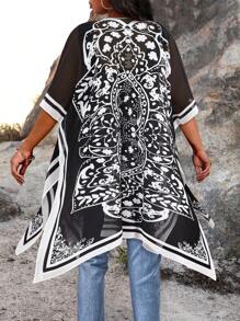 Curve Summer Beach Plus Size Beach Outfits Short Sleeve Kimono