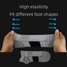 3 Pairs Mesh Sports Terry Socks Anti-Slip Ankle Running Socks Cushioned Athletic Basketball Socks - A - View 4