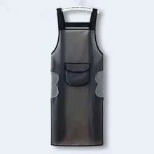 1 pezzo Grembiule da cucina impermeabile in PVC resistente agli oli, grembiule nero trasparente anti-sporco per la pulizia
