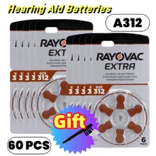 6-60 件助听器电池 312 号 Rayovac Extra 锌空气 1.45V 助听器电池 适用于专业助听器